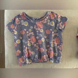 OshKosh B'gosh Floral Short Sleeve Top - Pink and Gray